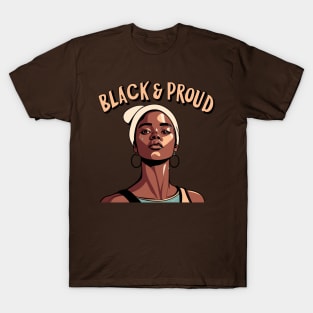 Black & Proud Afrocentric Woman T-Shirt